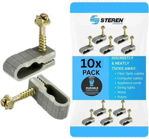 Miniatura 19 de STEREN Clips para Cable Coaxial - Soporte para Cables - Clips de Alambre - Clips de Revestimiento para Colgar - Soporte de Cable para Escritorio
