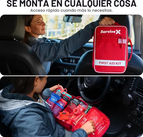 Miniatura 8 de SurviveX Kit Grande de Primeros Auxilios para Automóvil, Viajes y Hogar – Kit de Emergencia para Senderismo, Camping, Mochilerismo y al Aire Libre