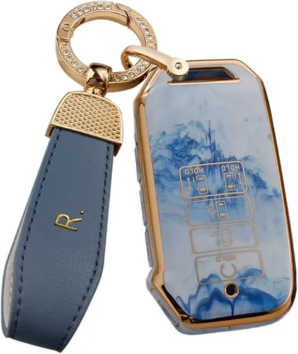 SANRILY Funda suave de 9 botones con diseño de jade azul para Kia K5 Sedona 2021 K8 V6 2022 EV6 GT Linie Seltos Sportage R K3 K4 Stinger Sorento