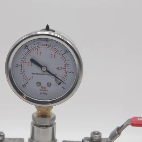 Miniatura 6 de HFS (R) -30 inHg-0 PSI Medidor de presión de vacío relleno de glicerina, tamaño de dial de 2", montaje inferior NPT de 1/4", caja de acero