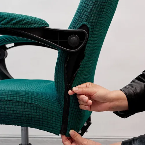 Miniatura 5 de Melaluxe Funda para silla de oficina con fundas para reposabrazos, funda elástica universal para silla de escritorio, fundas para silla de Verde