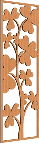 Miniatura 128 de 9 3/8 pulgadas de ancho x 24 3/8 pulgadas de alto x 1/4 pulgadas de alto, Bradford Paneles de pared decorativos de madera de calado, roble rojo rojo