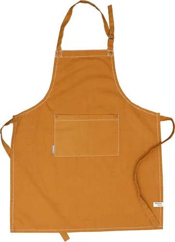 AMOUR INFINI Delantales de algodón sólido para mujer con bolsillo, correa ajustable y lazos en la cintura, delantales de chef lavados para cocinar,