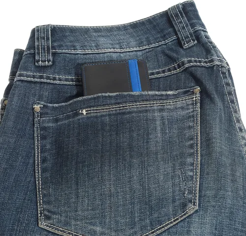 Miniatura 6 de Cartera delgada minimalista de cuero con clip mágico para hombre