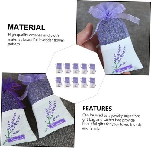 Miniatura 7 de 22 bolsas de muselina con lavanda seca para ambientador de armario, cajón, fragancia y bolsas