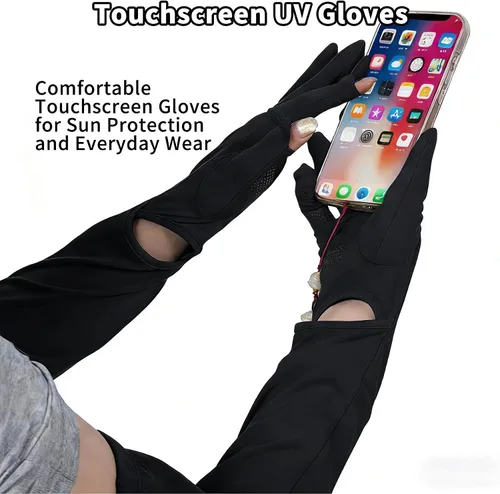Miniatura 4 de Guantes de ciclismo de conducción para mujer, mangas de brazo para cubrir los brazos, guantes UV para protección solar, golf, mangas de jardín