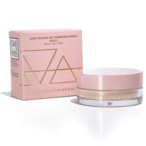 The Good Mineral Loves-You-Back Base de maquillaje mineral en polvo 3 en 1 (BEIGE 3) | Diseñada para pieles sensibles y propensas al acné | Unifica