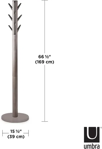 Miniatura 3 de Umbra Perchero de solapa, colgador de ropa, paraguas y organizador de sombreros, ideal para entrada, negro/nogal (320361-048)