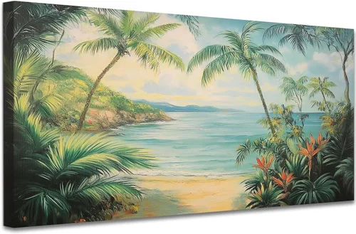 Miniatura 17 de GUTTATY Lienzo decorativo para pared, cuadros del océano, pintura de arte costero para decoración de pared de sala de estar, póster de mar, arte