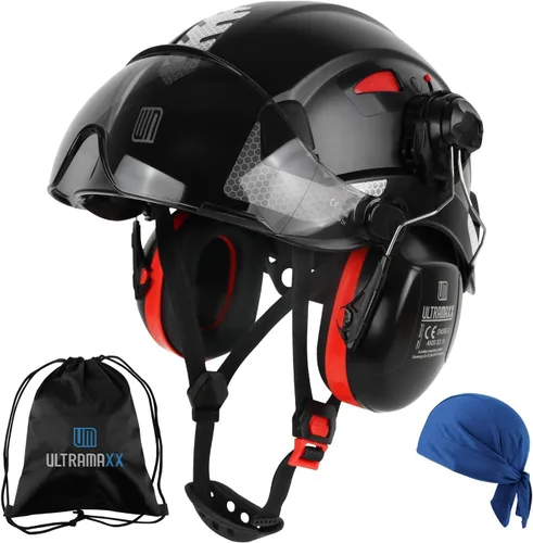 Miniatura 8 de UM ULTRAMAXX Casco de seguridad para casco duro y protección para los oídos, aprobado por ANSI Z89.1, kit de casco de trabajo ligero ventilado