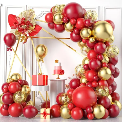 Miniatura 12 de Togvu - Kit de guirnalda de globos negros y dorados, 122 piezas de globos de látex con confeti negro metálico dorado de 18/12/10/5 pulgadas