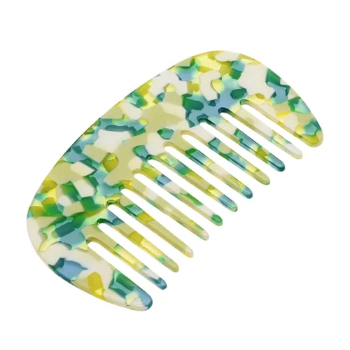 Miniatura 18 de VOCOSTE Peine para el cabello de dientes anchos, peine antiestático de tamaño de bolsillo para cabello grueso, rizado, cuidado del cabello, peine