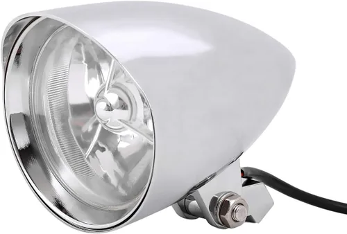 Miniatura 12 de FATECIM Faro delantero de motocicleta de 4.5" con visera de aluminio, lámpara de cabeza cromada tipo bala para Harley Sportster XL, Dyna, Softail