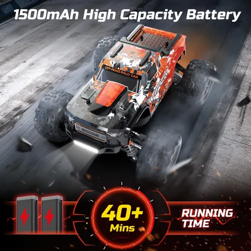 Miniatura 7 de DEERC H16R - Autos RC rápidos sin escobillas, auto de control remoto de alta velocidad 1:16, 52 KM/H, camión monstruo RC 4 x 4, impermeable