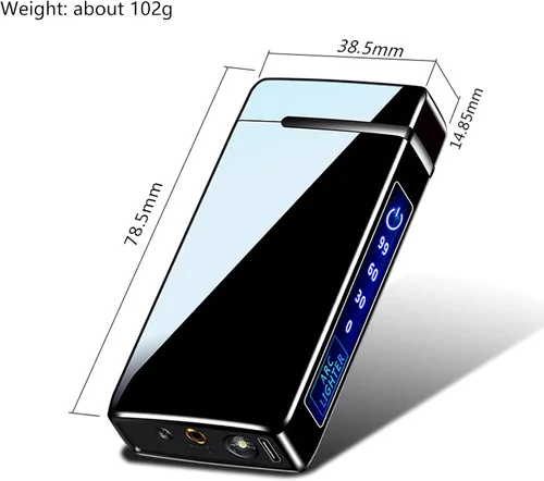 Miniatura 8 de Arc - Encendedor eléctrico y recargable de chorro de butano 2 en 1, recargable por USB con iluminación LED a prueba de viento para fuego, barbacoas