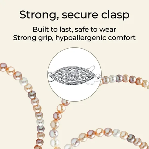 Miniatura 8 de The Pearl Source Freshwater Pearl Necklace for Women - Pearl Strand Necklace Multi-Color Pearl Necklace with Genuine Cultured Pearls