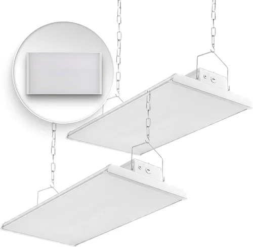 Miniatura 8 de Konlite - Luces de tienda LED lineales de 2 pies, 105W, 14,170 lm de techo de bahía para uso comercial e industrial, luces de tienda sin