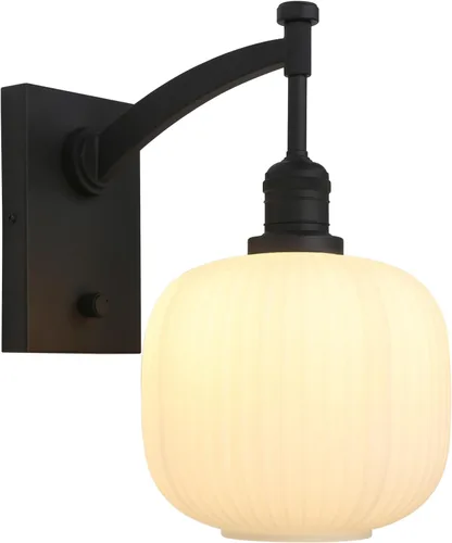 Miniatura 10 de Pathson Milk White Glass Wall Sconce with Switch, Hardwired Wall Vanity Light, Mid-Century Vintage Wall Lamp Fixture or Living Room Farmhouse Brass