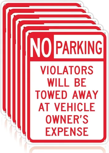 Miniatura 9 de OLANZU Señales de no estacionamiento, paquete de 4 letreros de 10 x 14 pulgadas, metal de grado ingeniero