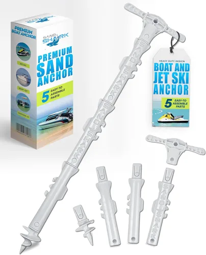 Miniatura 11 de SandShark - Anclaje para barco deportivo y anclaje para moto acuática. Poste de anclaje de agua poco profunda para barco y PWC. Kit de anclaje