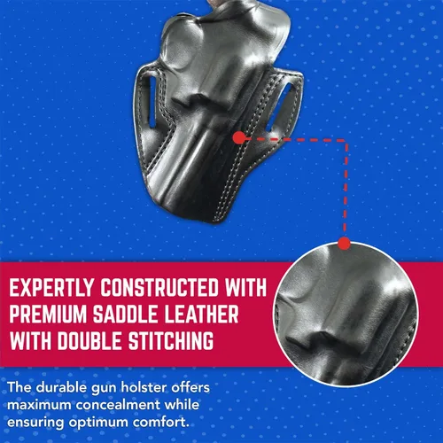 Miniatura 5 de DeSantis Thumb Break Scabbard - OWB Gun Holster for Men and Women, Leather Belt Slide Holster for Pistols, Exact Molding, Secure and Highly