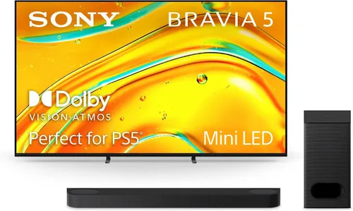 Sony BRAVIA 5 55-Pulgadas 4K Mini LED Smart TV (K-55XR50, 2025) y Barra de Sonido BRAVIA Theater Bar 6 3.1.2ch con Subwoofer Inalámbrico en Paquete