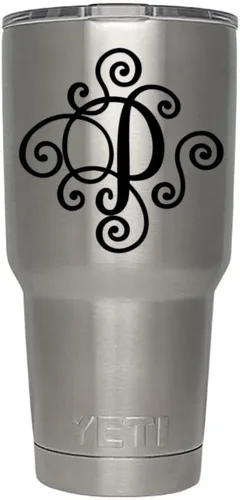 Miniatura 81 de Monogram - Calcomanía troquelada/vinilo adhesivo. Haga clic para opciones de color/letra. Disponible en cuatro colores y todas las letras de la A
