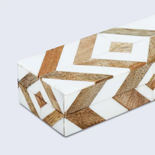 Miniatura 5 de Handicrafts Home Caja de almacenamiento decorativa grande 12x6 – Caja organizadora para mesa de café, acento moderno para decoración del hogar, caja