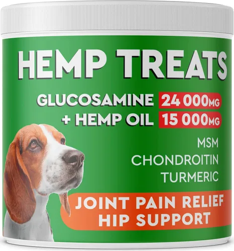 Miniatura 11 de Golosinas de glucosamina para perros quisquillosos - Suplemento para articulaciones con condroitina, MSM, omega-3 - Alivio del dolor articular