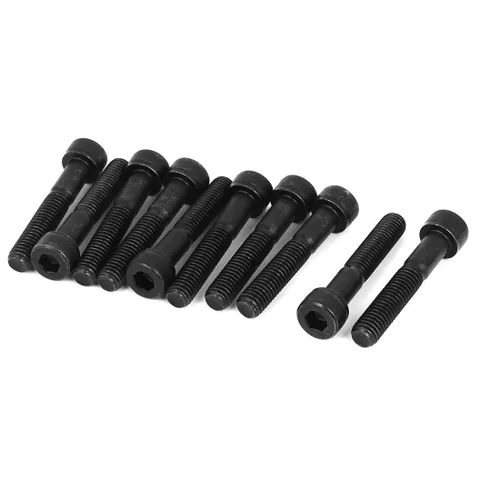 Miniatura 18 de uxcell Tornillos hexagonales de acero de aleación M2.0.197x1.772 in 12.9 Tornillos parcialmente roscados, color negro, 20