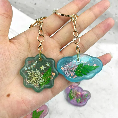 Miniatura 6 de RESINWORLD 16 piezas Moldes de Silicona para Colgantes Geométricos Variados con Agujero para Colgar, Molde de Resina UV para Joyería, Moldes