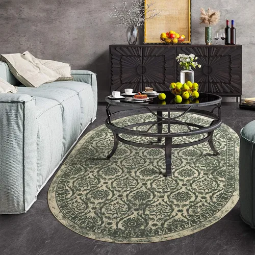 Miniatura 14 de Antep Rugs - Alfombras antideslizantes (antideslizante) 2 x 5 con parte trasera de goma floral geométrica de bajo perfil para cocinas