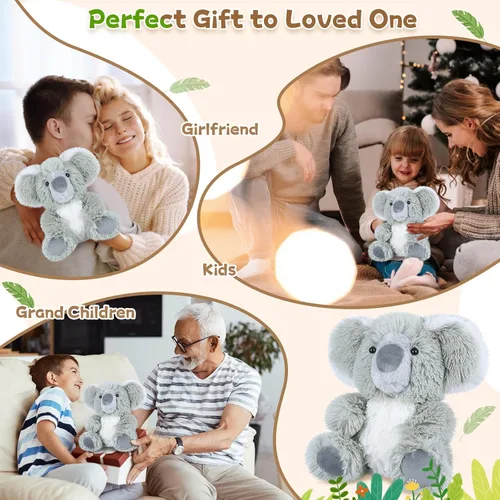 Miniatura 7 de SuzziPals Animales de peluche de koala calentables y refrigerables, bonitos peluches de almohadilla térmica para microondas para calmar y relajarse