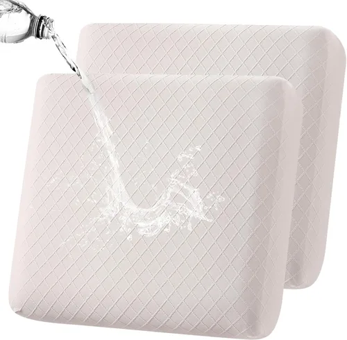 Miniatura 9 de Fuloon Fundas de cojín impermeables para asiento 2 piezas, fundas elásticas para cojín de sofá, fundas para sofá, protector de muebles lavable