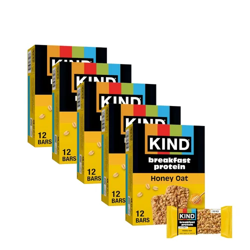 Miniatura 5 de KIND - Barras de proteína para el desayuno, mantequilla de almendras, snacks saludables, libres de gluten, con 8g de proteína, 30