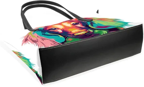 Miniatura 4 de Bolso de hombro para las mujeres Bolsas de mano de cuero Shopper Bolsa de trabajo grande Dachshund perro Pop Decor Bolsos Casual Bolsa