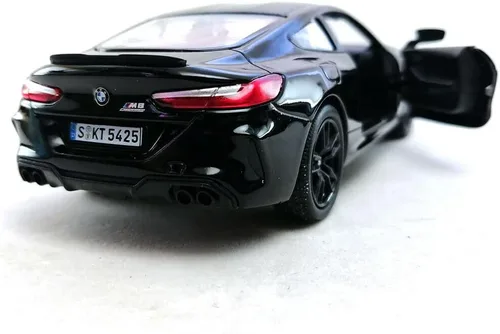 Miniatura 5 de KiNSMART BMW M8 Competition - Coche de juguete modelo de metal fundido a presión a escala 1:36 de 5 pulgadas, color negro y rojo con acción