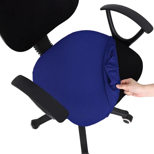 Miniatura 38 de Smiry - Fundas de asiento elásticas para silla de oficina con diseño jacquard, desmontables, lavables, antipolvo, protectores para cojines de silla