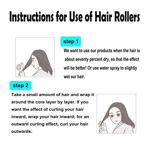 Miniatura 7 de Rodillo de pelo de varilla flexible para cabello corto medio, rizador de pelo sin calor para flequillo, azul aguamarina