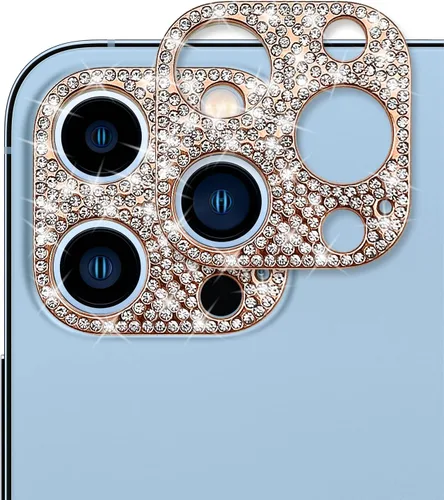 Miniatura 9 de Protector de lente brillante para iPhone 13 Pro Max, cubierta de cámara con purpurina 3D, diamantes de imitación, puntos brillantes, decoración