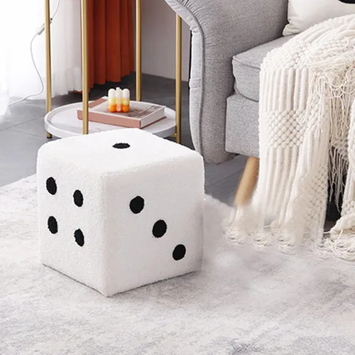 Miniatura 5 de Taburete rectangular pequeño, suave, cómodo, moderno, resistente, para el hogar, sala de estar, dormitorio (7.9 x 7.9 x 7.9 in)