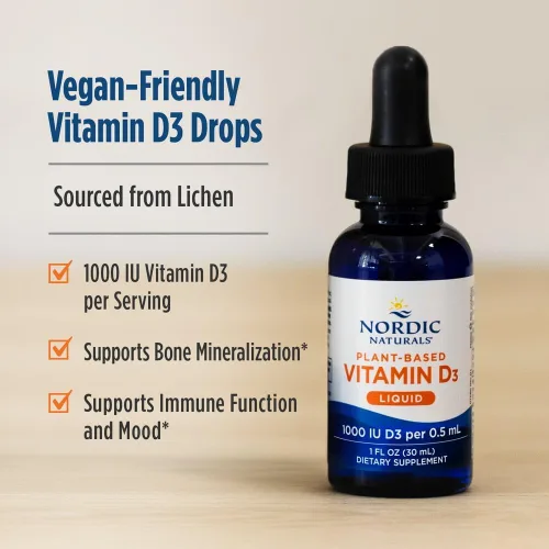 Miniatura 3 de Nordic Naturals Líquido de vitamina D3 a base de plantas, 1 oz, 1000 UI de vitamina D3, huesos saludables, estado de ánimo y función del sistema