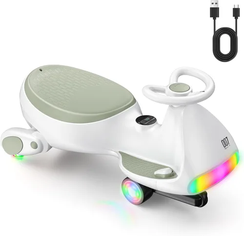 FanttikRide N7 Ultra Auto eléctrico oscilante con batería recargable tipo C, auto eléctrico para niños con motor MagicMute, 2 velocidades, máxima 4