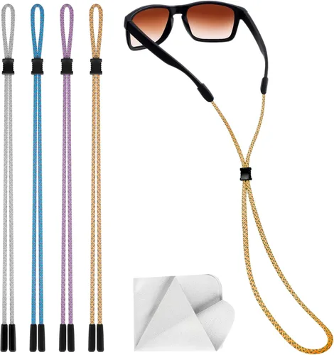 Miniatura 7 de BILIONE Correas trenzadas fluorescentes para lentes de sol, soporte para gafas de sol alrededor del cuello para hombres, mujeres y niños, cadena
