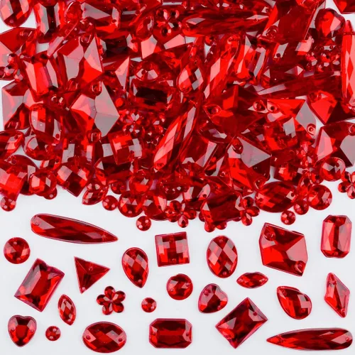 Miniatura 8 de 500 Piezas Diamantes de Imitación Acrílicos de Respaldo Plano para Coser, Gemas de Costura, Cristal Formas Mixtas, Cuentas de Costura, Decoraciones