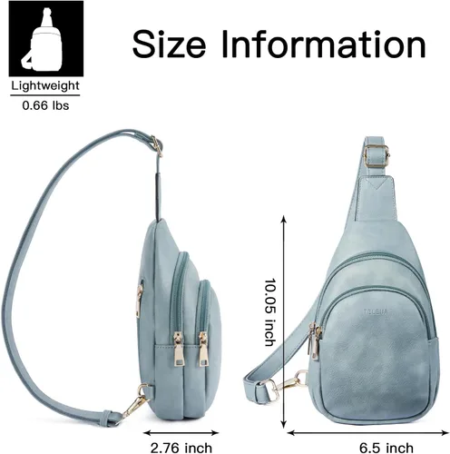 Miniatura 125 de Telena Riñonera pequeña para mujer, de cuero, cangureras, bolsa de pecho para mujer