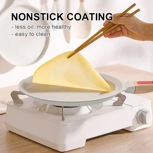 Miniatura 4 de RANX INGST Sartén antiadherente para crepas con mango desmontable, sartén para tortillas Dosa Tawa de aluminio fundido de 8 pulgadas, compatible