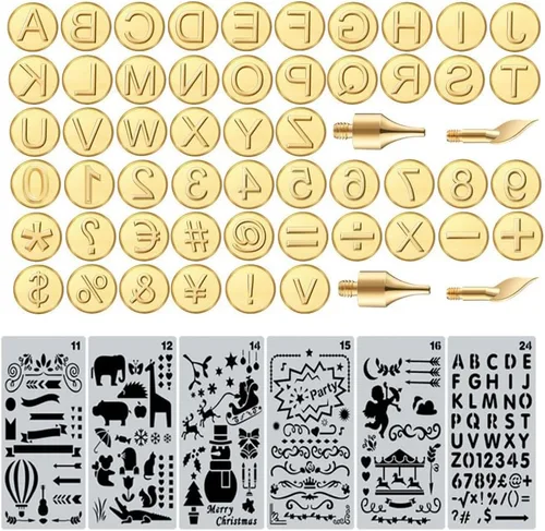 Miniatura 9 de Letras de madera para quemar madera, letras mayúsculas y juego de personalización para madera y otras superficies (cobre)
