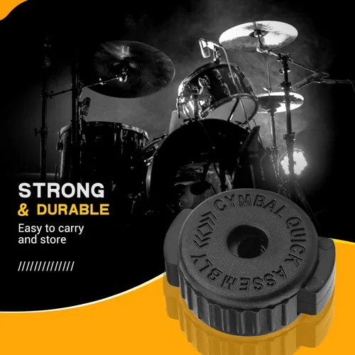 Miniatura 4 de Facmogu 6 piezas de tuercas de platillo de plástico negro, tuerca de platillo de 8 mm de ajuste rápido para kit de tambor de percusión, tuerca