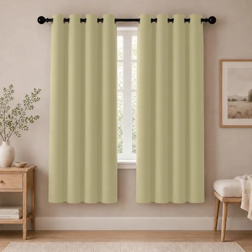 Miniatura 12 de Cortinas de oscurecimiento de habitación de 45 pulgadas de largo para dormitorio y sala de estar, cortinas térmicas aislantes con ojales